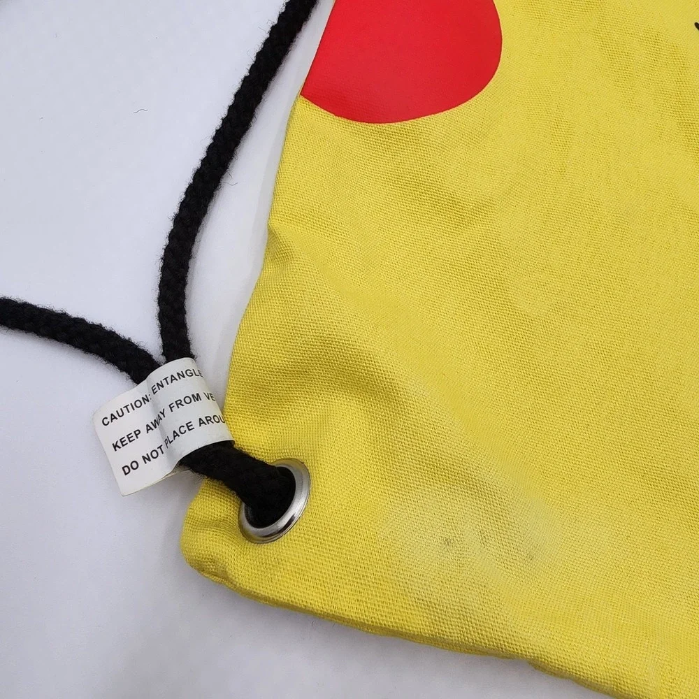 Pokemon Pikachu Drawstring Backpack Bag 2011 Nintendo Yellow Character Sack